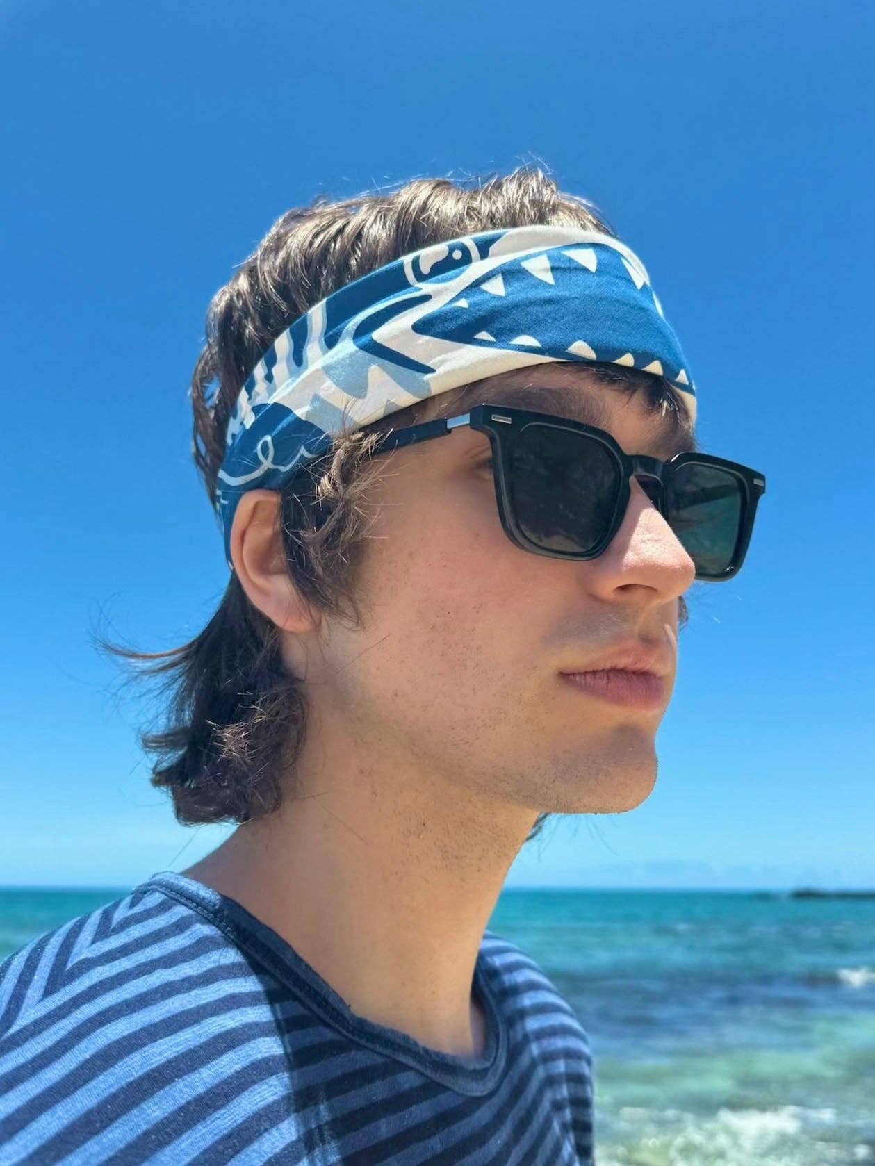 Shark Inspired Bandana- Fishdanas, 22 inch, USA Made