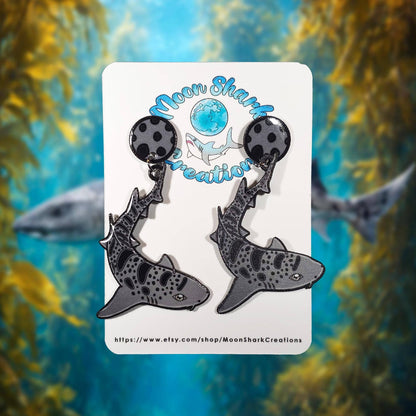 Leopard Shark Dangle Earrings | Fun Marine Life Jewelry