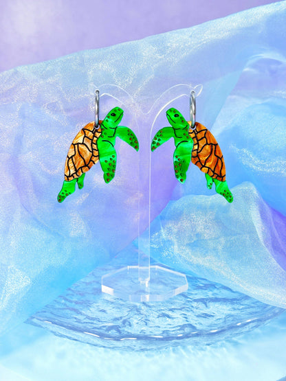 Sea Turtle Acrylic Earrings
