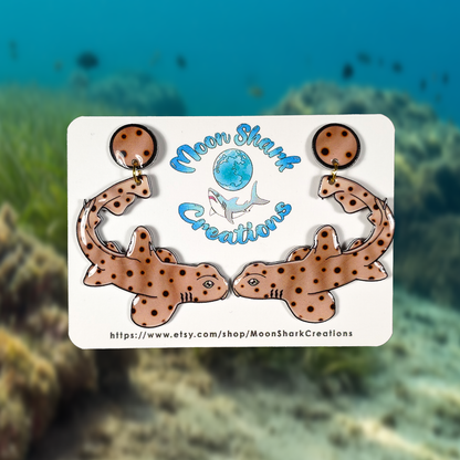 Horn Shark UV Resin Earrings | Ocean Marine Biology