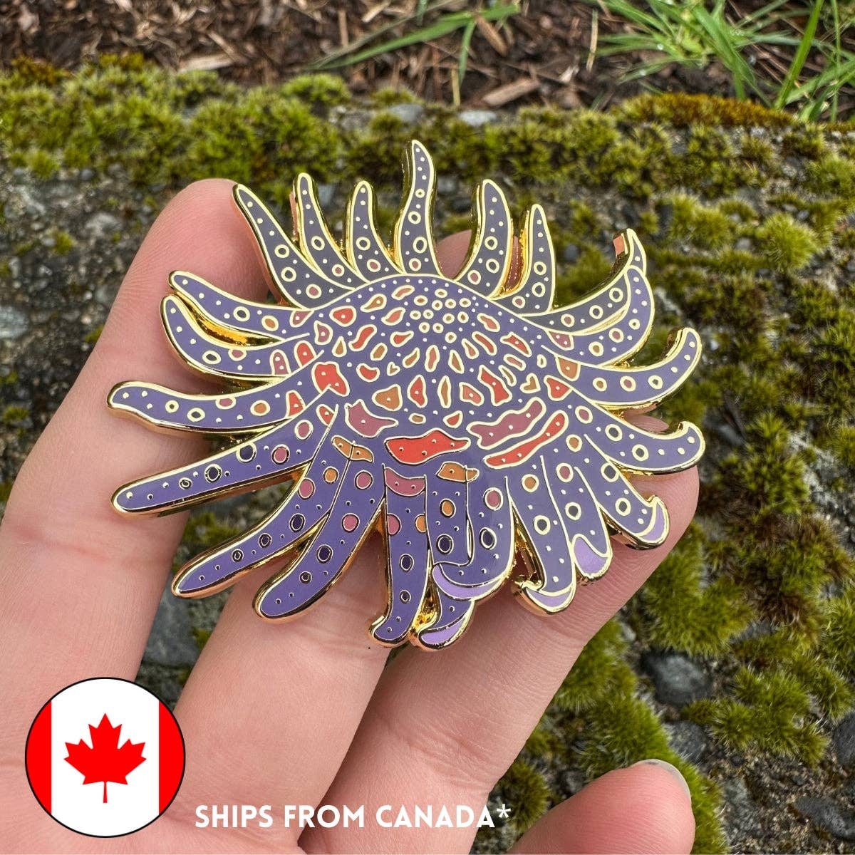 Sunflower Star Enamel Pin - 25% to Charity!