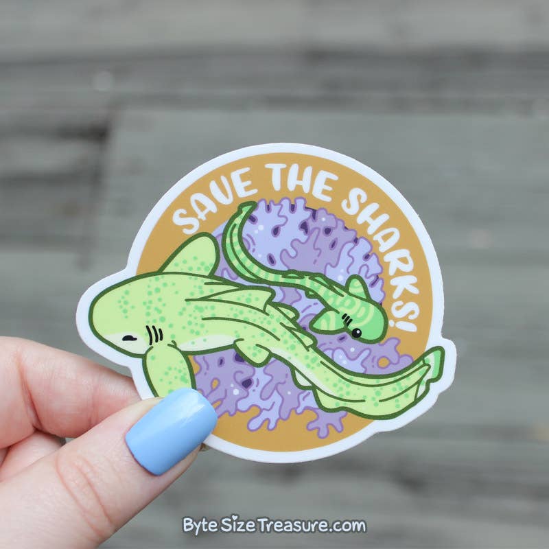 Zebra Shark Vinyl Sticker