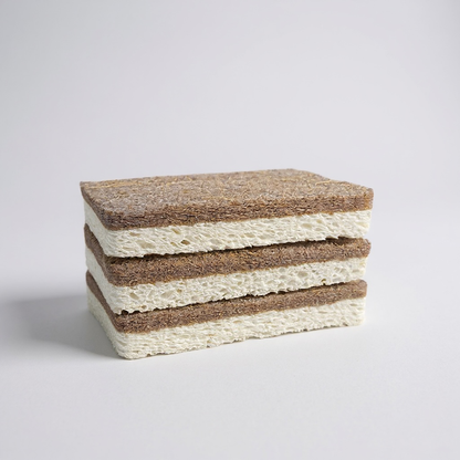 100% Plant-Based Kitchen Sponge | Coconut & Walnut Scrubber (Compostable + Plastic-Free)