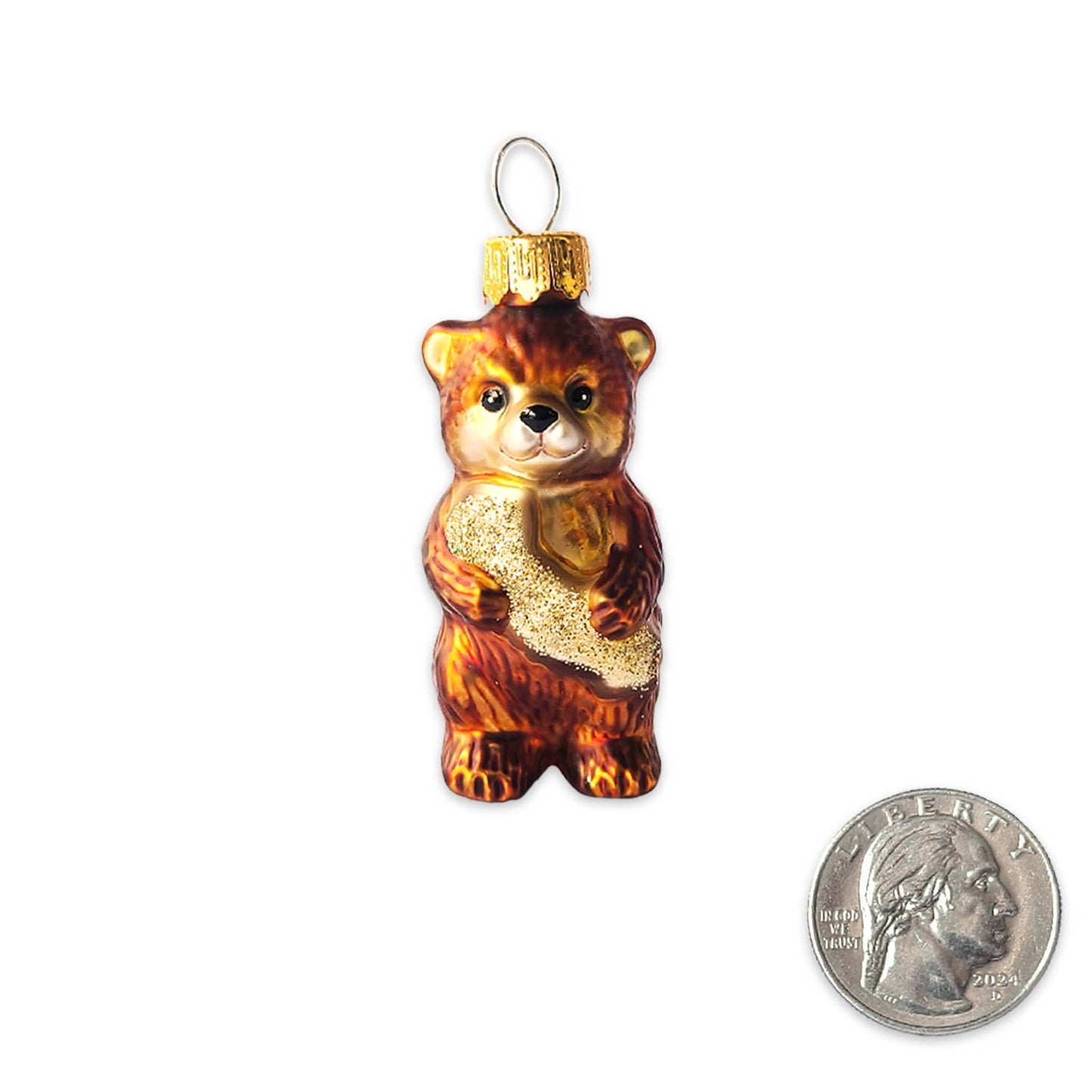 Mini Bear Hug Glass Ornament