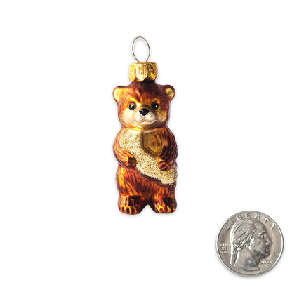 Mini Bear Hug Glass Ornament