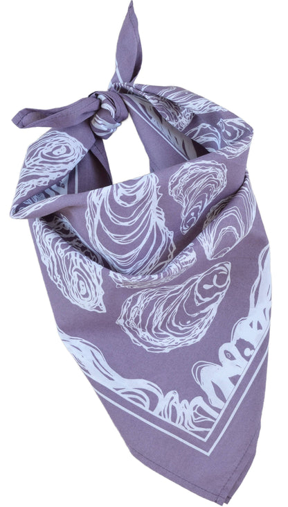 Oyster Bandana - 100% Cotton - Hand Printed - Dusty Purple