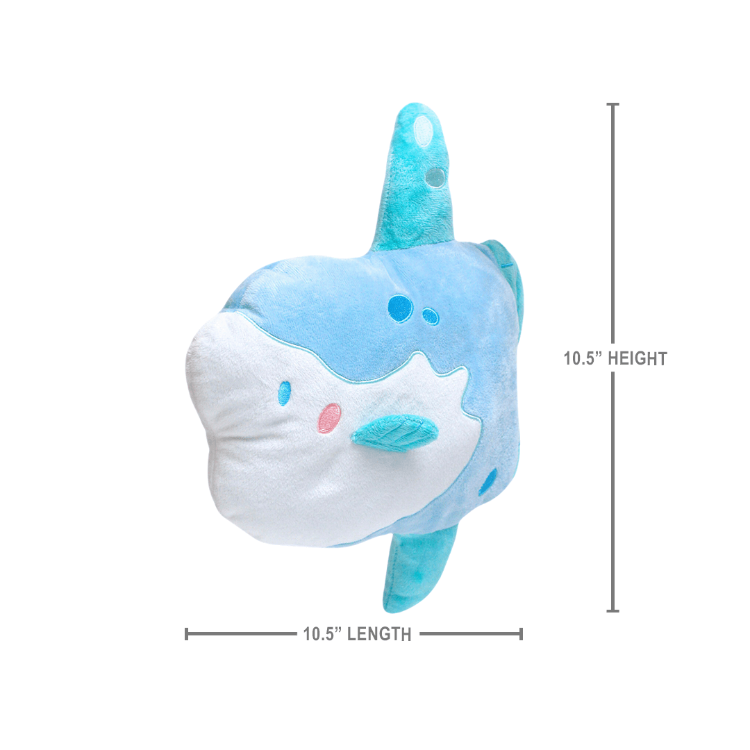AquaGlows Mola Mola Fish Reversible Glow in the Dark Plush