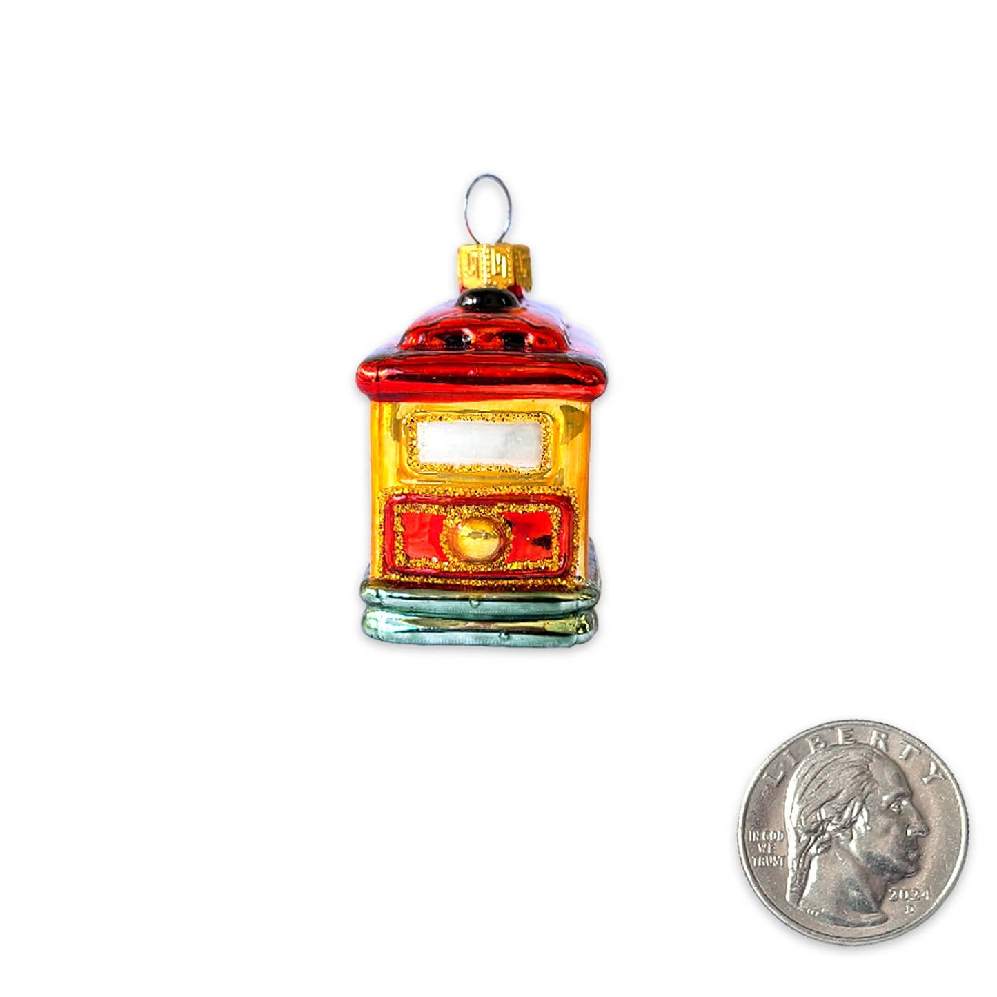Mini Cable Car Mini Glass Ornament