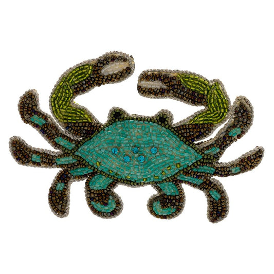 CRAB BEADED ORNAMENT BLUE (H25)
