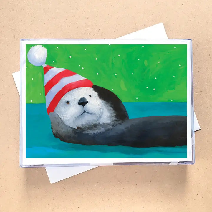 Holiday Sea Otter Gift Card Set