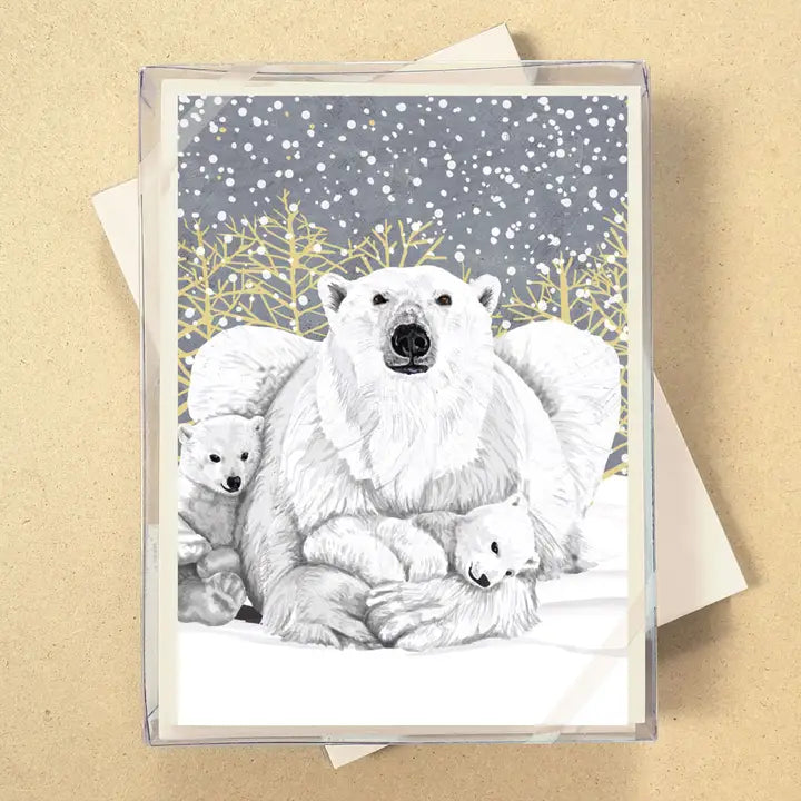 Polar Bear Family Boxed Holiday Cards