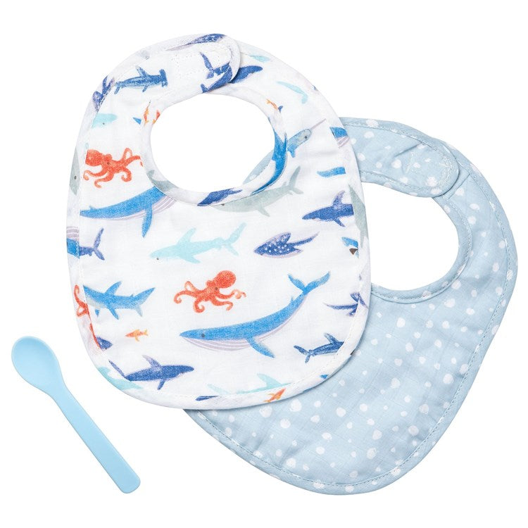 MUSLIN BIB SETS SHARK (S21)