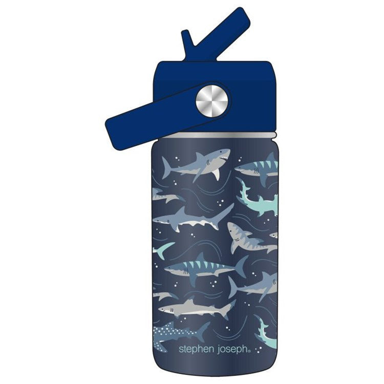 INSULATED SS BOTTLE W/HANDLE SHARK (F24)