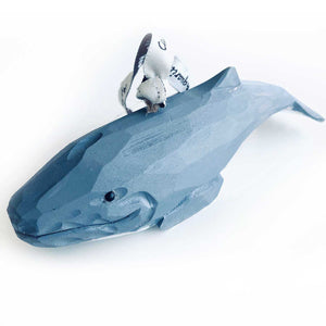 Hand Carved Painted Blue Whale