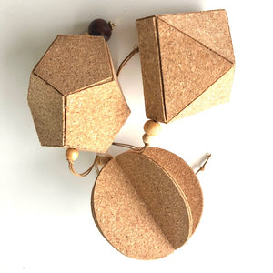 Geometric cork ornaments